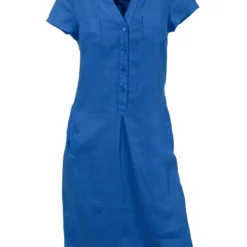 Heine Linnen Jurk Blauw