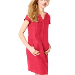 Heine Linnen Jurk Rood