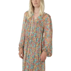 ILSE JACOBSEN Jurk "Cuba Mona" Turquoise/abrikooskleurig/geel -Exporteren Mooie Look Winkel ilse jacobsen jurk cuba mona turquoise abrikooskleurig geel 2