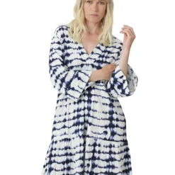 ILSE JACOBSEN Jurk "Vlera" Wit/donkerblauw -Exporteren Mooie Look Winkel ilse jacobsen jurk vlera wit donkerblauw 2