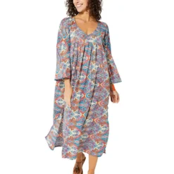 Jurk Oranje/paars/blauw