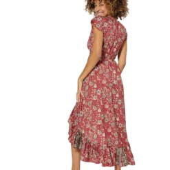 Jurk Rood/beige/grijs -Exporteren Mooie Look Winkel ipanima jurk rood beige grijs 1