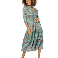 Jurk Roze/turquoise/oranje