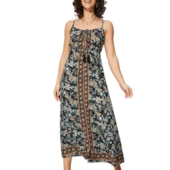 Jurk Zwart/grijs/oranje