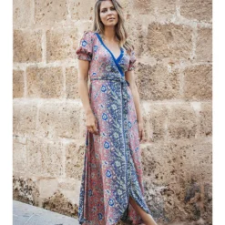 Jurk Rood/blauw/meerkleurig