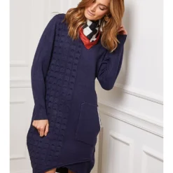 Gebreide Jurk "Goeland" Donkerblauw