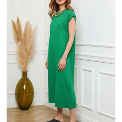 Jurk "Arnes" Groen -Exporteren Mooie Look Winkel josefine jurk arnes groen 2