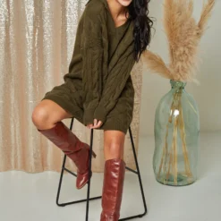 Jurk "Bellena" Kaki -Exporteren Mooie Look Winkel josefine jurk bellena kaki 4