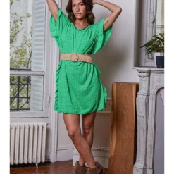 Jurk "Codji" Groen -Exporteren Mooie Look Winkel josefine jurk codji groen 4