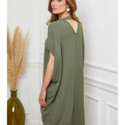 Jurk "Defne" Kaki -Exporteren Mooie Look Winkel josefine jurk defne kaki 2