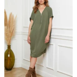 Jurk "Defne" Kaki -Exporteren Mooie Look Winkel josefine jurk defne kaki 4