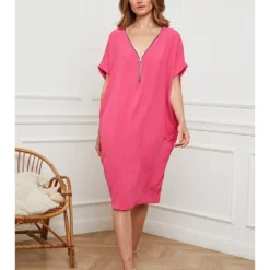Jurk "Defne" Roze -Exporteren Mooie Look Winkel josefine jurk defne roze 4