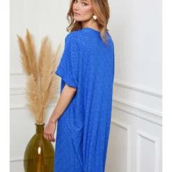 Jurk "Delia" Blauw -Exporteren Mooie Look Winkel josefine jurk delia blauw 2
