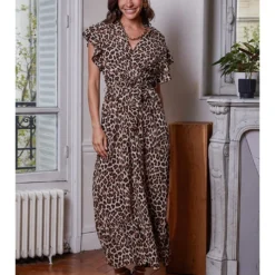 Jurk "Emilienne" Bruin