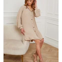 Jurk "Fabiano" Beige -Exporteren Mooie Look Winkel josefine jurk fabiano beige 4