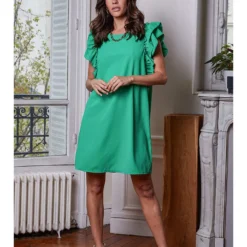 Jurk "Feggie" Groen -Exporteren Mooie Look Winkel josefine jurk feggie groen 4