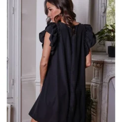 Jurk "Feggie" Zwart -Exporteren Mooie Look Winkel josefine jurk feggie zwart 2