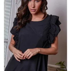 Jurk "Feggie" Zwart -Exporteren Mooie Look Winkel josefine jurk feggie zwart 3