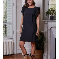 Jurk "Feggie" Zwart -Exporteren Mooie Look Winkel josefine jurk feggie zwart 4