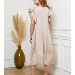 Jurk "Loulou" Beige -Exporteren Mooie Look Winkel josefine jurk loulou beige 3