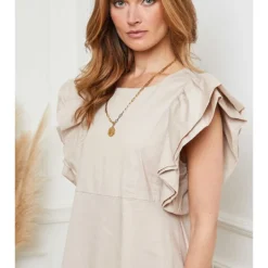 Jurk "Loulou" Beige -Exporteren Mooie Look Winkel josefine jurk loulou beige 4