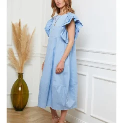 Jurk "Loulou" Lichtblauw -Exporteren Mooie Look Winkel josefine jurk loulou lichtblauw 2