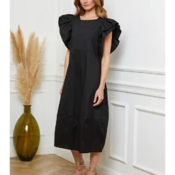 Jurk "Loulou" Zwart -Exporteren Mooie Look Winkel josefine jurk loulou zwart 2