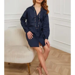 Jurk "Roller" Donkerblauw -Exporteren Mooie Look Winkel josefine jurk roller donkerblauw 4