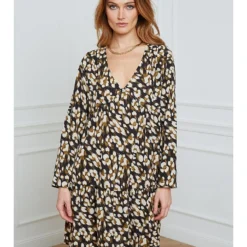 Jurk "Valerian" Zwart/beige