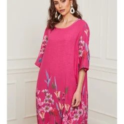 Linnen Jurk "Bouno" Roze