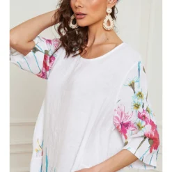 Linnen Jurk "Bouno" Wit -Exporteren Mooie Look Winkel josefine linnen jurk bouno wit 3