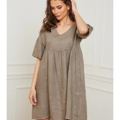 Linnen Jurk "Dobby" Taupe