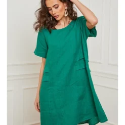 Linnen Jurk "Erbus" Groen