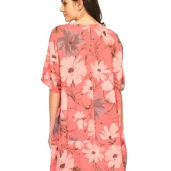 Linnen Jurk "Forget" Koraalrood -Exporteren Mooie Look Winkel josefine linnen jurk forget koraalrood 3