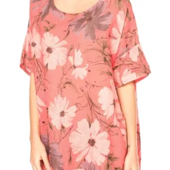 Linnen Jurk "Forget" Koraalrood -Exporteren Mooie Look Winkel josefine linnen jurk forget koraalrood 4