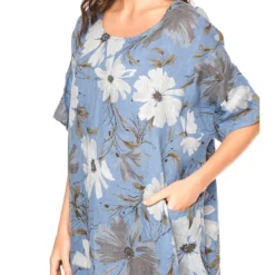 Linnen Jurk "Forget" Lichtblauw -Exporteren Mooie Look Winkel josefine linnen jurk forget lichtblauw 4