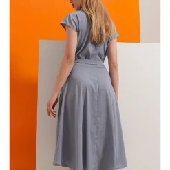 Jurk Blauwgrijs -Exporteren Mooie Look Winkel jumeon jurk blauwgrijs 2