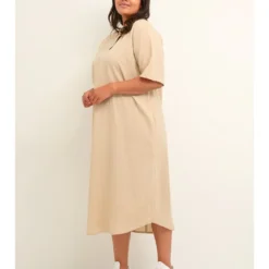 Jurk "Mayi" Beige -Exporteren Mooie Look Winkel kaffe curve jurk mayi beige 4