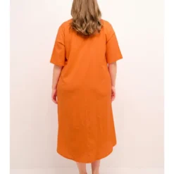 Jurk "Mayi" Oranje -Exporteren Mooie Look Winkel kaffe curve jurk mayi oranje 5