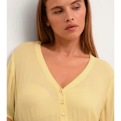 Kaffe Jurk "Tara" Geel -Exporteren Mooie Look Winkel kaffe jurk tara geel 2