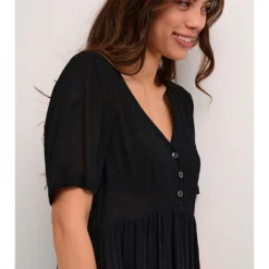 Kaffe Jurk "Tara" Zwart -Exporteren Mooie Look Winkel kaffe jurk tara zwart 3