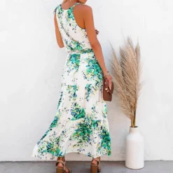 Jurk Groen/crème -Exporteren Mooie Look Winkel la angels jurk groen creme 2