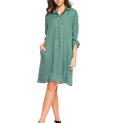Linnen Jurk "Calor" Groen