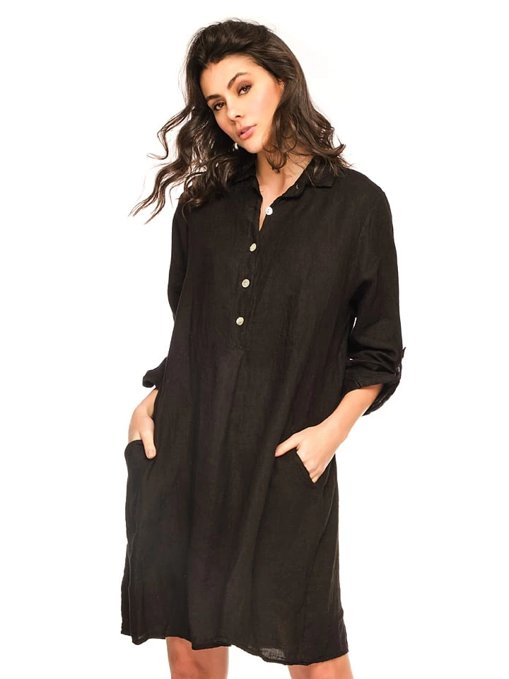 Linnen Jurk "Calor" Zwart