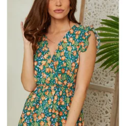 Jurk Groen/oranje/blauw -Exporteren Mooie Look Winkel larmoire de suzette jurk groen oranje blauw 3