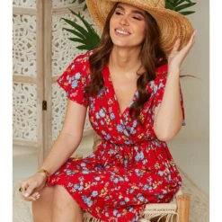 Jurk In Blauw/ Rood/ Zwart -Exporteren Mooie Look Winkel larmoire de suzette jurk in blauw rood zwart 2