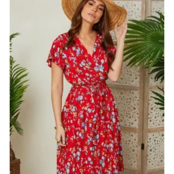 Jurk In Blauw/ Rood/ Zwart