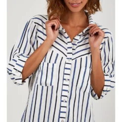 Jurk Wit/blauw/zwart -Exporteren Mooie Look Winkel larmoire de suzette jurk wit blauw zwart 2