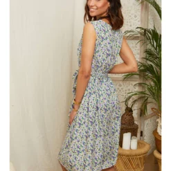 Jurk Wit/lila -Exporteren Mooie Look Winkel larmoire de suzette jurk wit lila 2