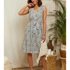 Jurk Wit/lila -Exporteren Mooie Look Winkel larmoire de suzette jurk wit lila 4